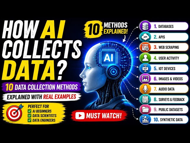 How AI Collects Data? | 10 Data Collection Methods Explained | AI for Beginners