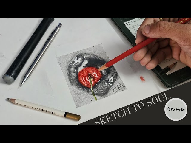Hyper Realistic Cherry in Mouth Drawing | Full Step-by-Step Tutorial