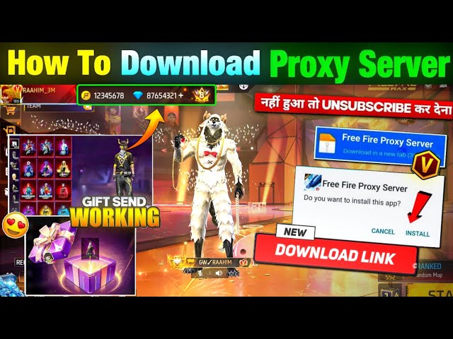 HOW TO DOWNLOAD PROXY SERVER IN FREE FIRE, HOW TO USE PROXY SERVER IN FREE FIRE, VIP PROXY SERVER