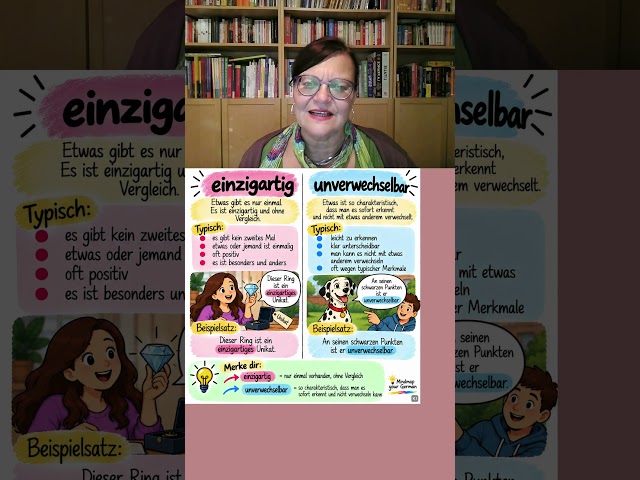einzigartig vs. unverwechselbar #german #deutschkurs #learning #lernen #vocabulary #languagelearning