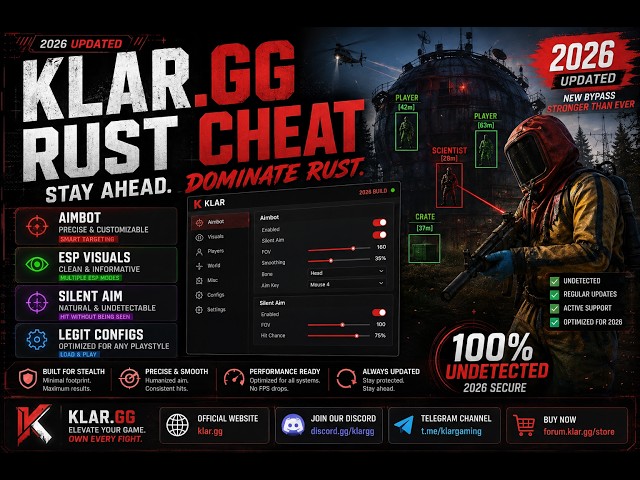 Klar.gg Best Rust Cheat / Script 😎🤑🥶(Free Trail)