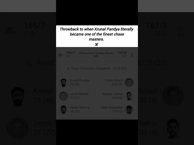 This match was the Summary of Whole season ☠️ #krunalpandya #rcbvsmi