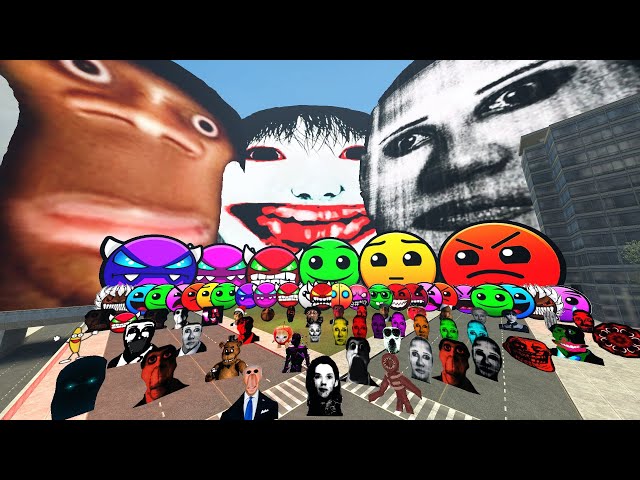 Giant Yoshie and Selena Deldago, Aughhh, Geometry Dash Emojis Nextbot Gmod