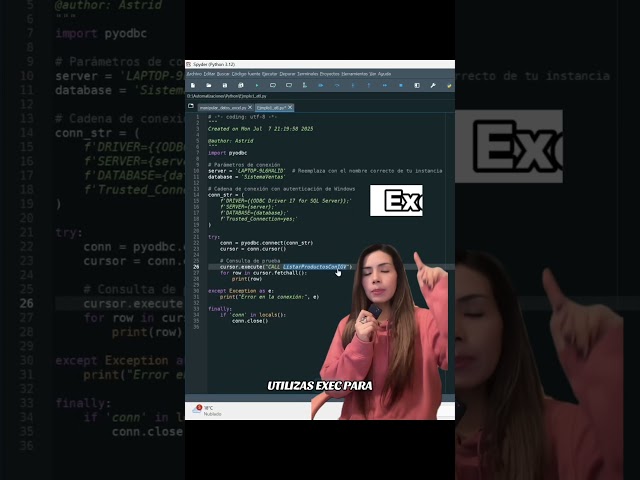 Python mas SQL Server🤖 automatización #data #dataanalytics #database #python #ingenieriadesistemas