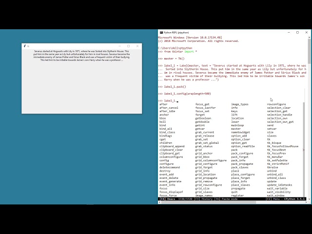 Basic Tkinter Widgets