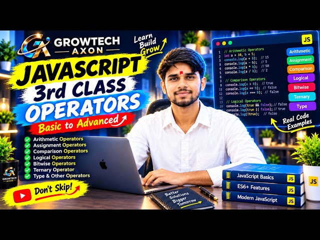 JavaScript Operators in Hindi | Operators in JavaScript | Complete Basics to Advanced | Class 3