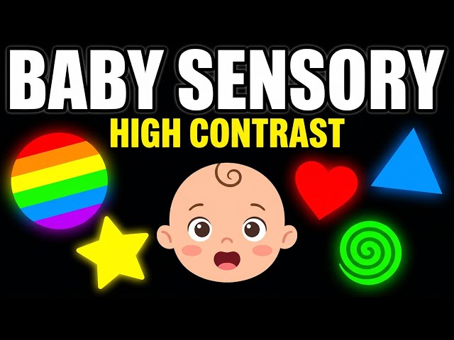 Baby Visual Development 🌈 Bright Colors, Slow Movements & Soothing Music