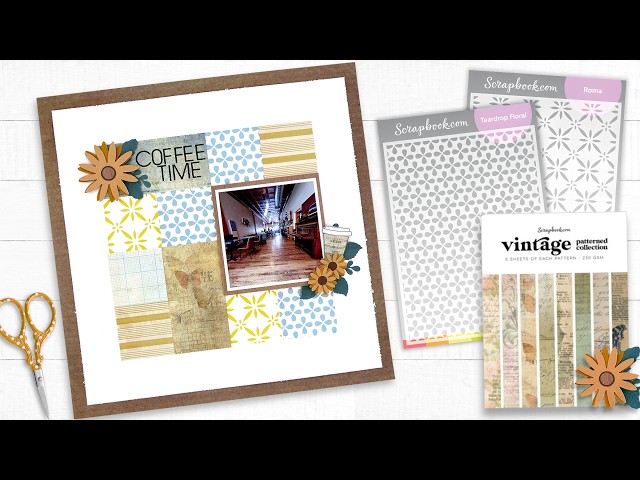 Afraid of Mixed Media? Try This Easy Grid Scrapbook Technique!