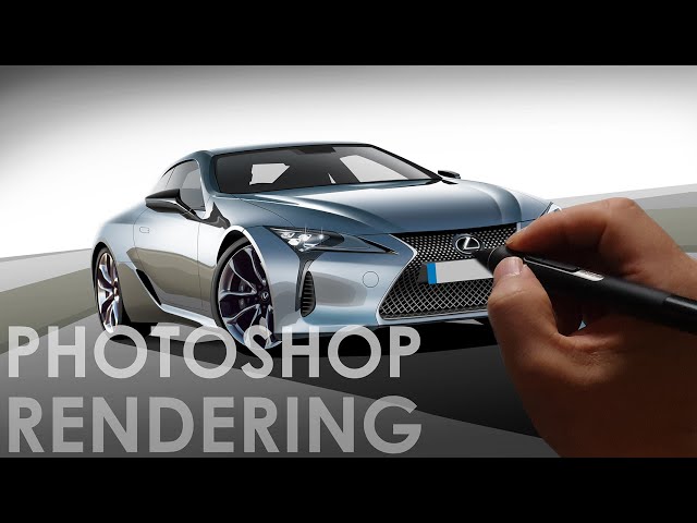 Toyota Lexus LC500h_Photoshop Rendering Training Demo. Car Rendering