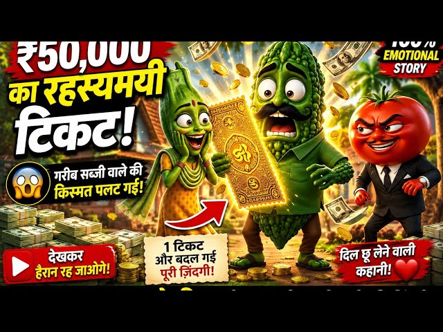 गरीब सब्ज़ी वाले की किस्मत रातों-रात बदल गई ! 🎟️ | Ai cartoon video sabji wala | ai video ai story 