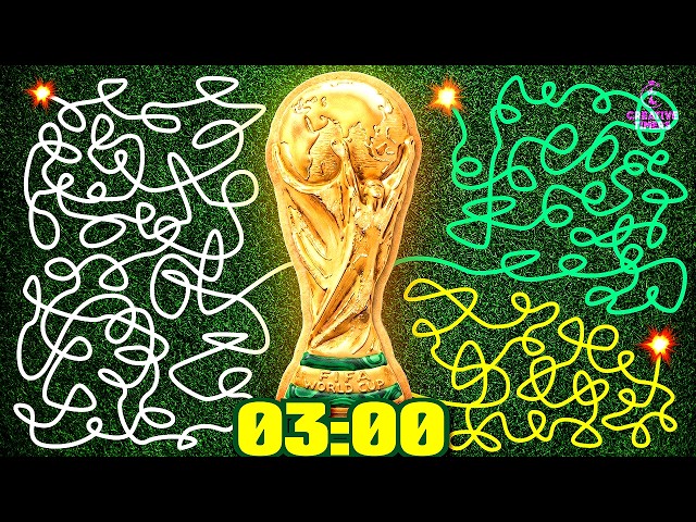 3 MINUTE Timer - WORLD CUP TROPHY (COOKIE BOMB) 🏆​⚽​​ Classroom Countdown with Music