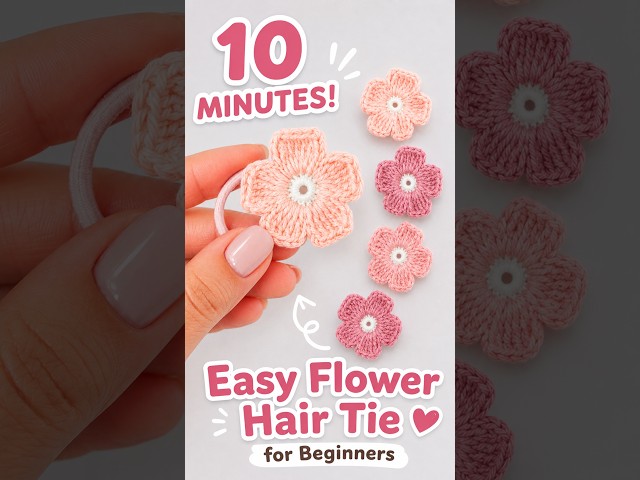 Episode 1: Easy Crochet Flower Hair Tie in 10 Minutes | Beginner Crochet Accessories to Make & Sell
