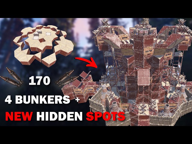 THE PERFECT 1x1 BASE - 170 ROCKETS - OFF/ONLINE DEFENSE - NEW HIDDEN SPOTS + 4 BUNKERS - SHIELD WALL