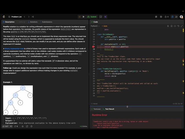 Design an Expression Tree With Evaluate Function