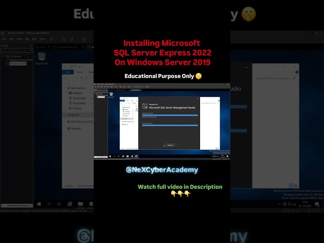 Install SQL Server Express 2022 | Windows Server 2019 #shorts  #nexcyberacademy #ethicalhacking