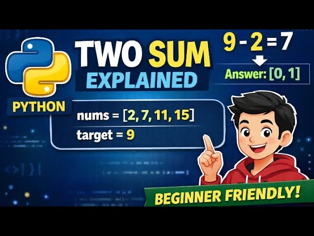Two Sum | LeetCode Explained Step by Step (Python for Beginners)