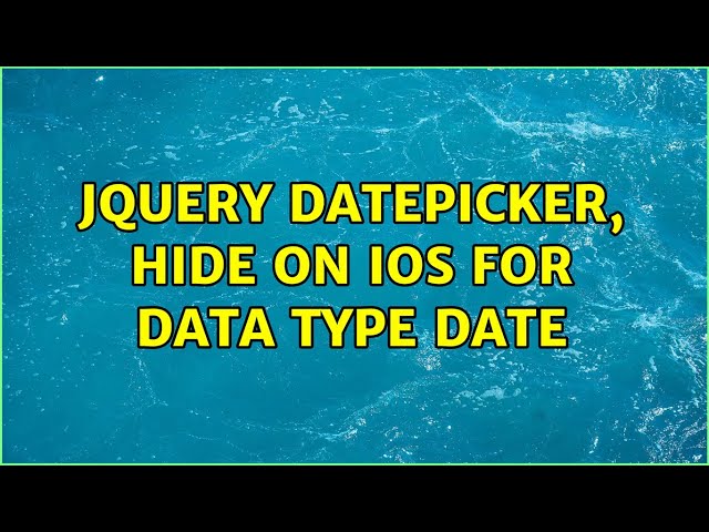 jQuery DatePicker, hide on iOS for data type date (2 Solutions!!)