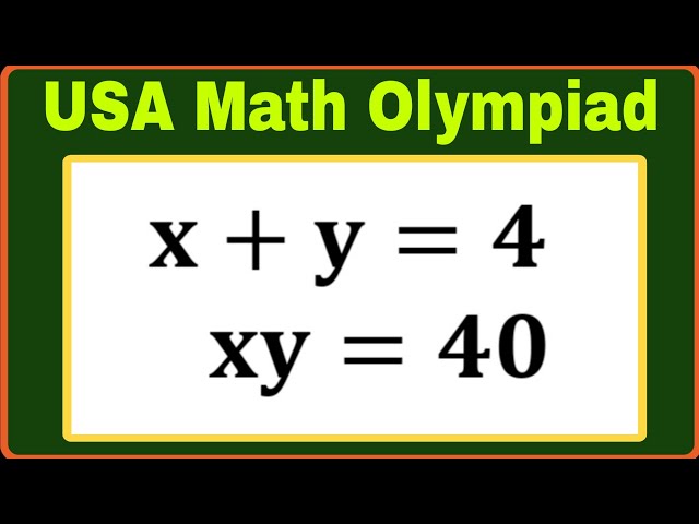 How to Solve System of Equations | USA Math Olympiad Problem by Saath Sir