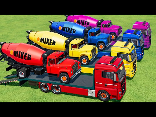 Transport of Colors! BIG MIXER TRUCKS TRANSPORT WITH MAN TRUCKS! Farming Simulator 22