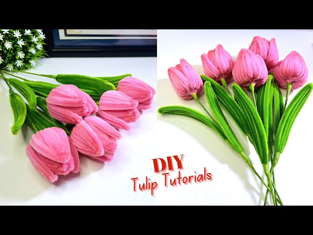 Create a Beautiful TULIP Flower with Pipe Cleaners!