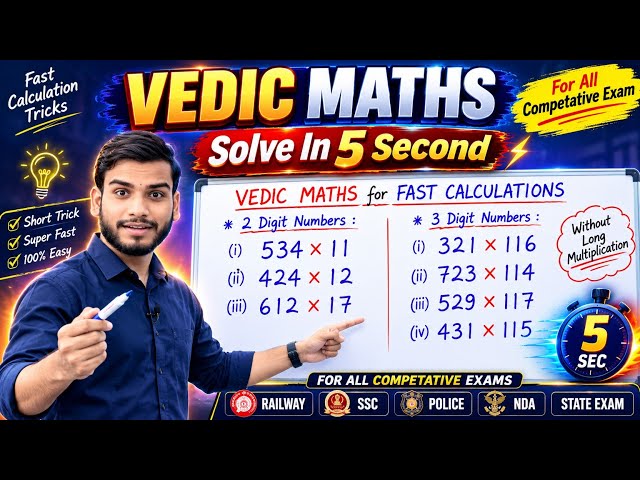 Vedic Maths Tricks for Fast Calculations | Vedic Maths for Beginners | Vedic Maths Tricks by K.D Sir