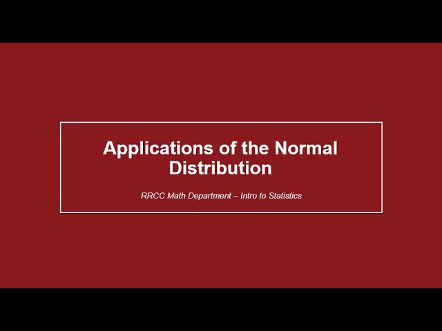 Applications of the Normal Distribution using Excel