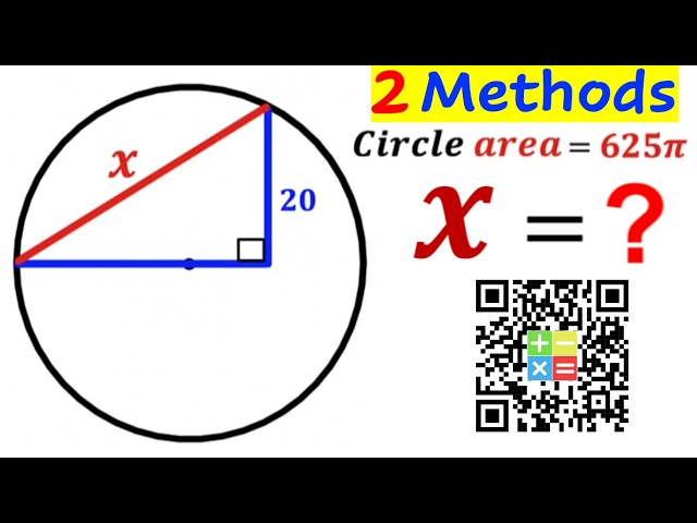 Can you find the hypotenuse X? | (Circle) | #math #maths | #geometry