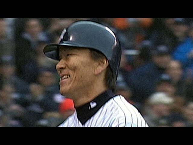 Hideki Matsui hits a grand slam in 2003 home opener