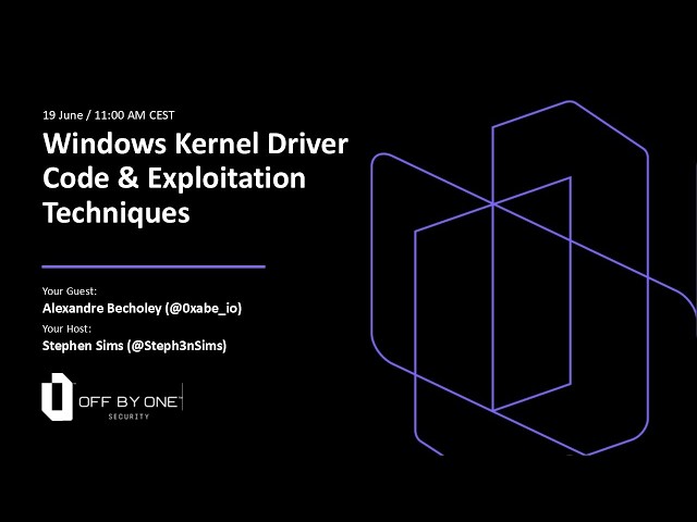 Windows Kernel Driver Code & Exploitation Techniques