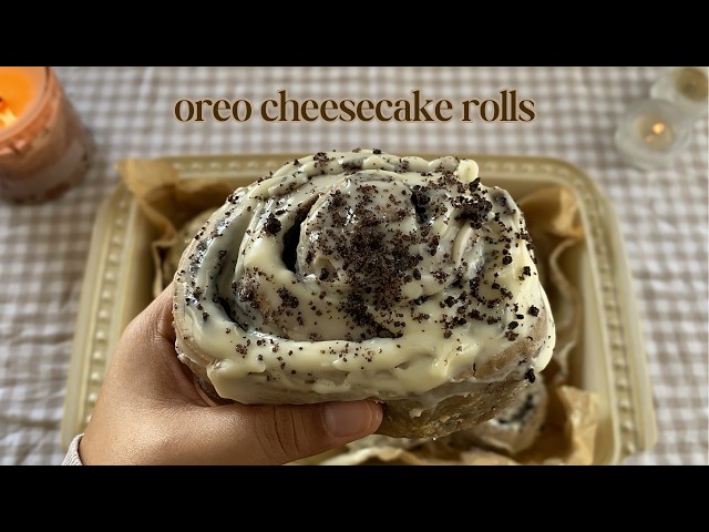 Fluffy Oreo Cheesecake Rolls ♡ Bake With Me