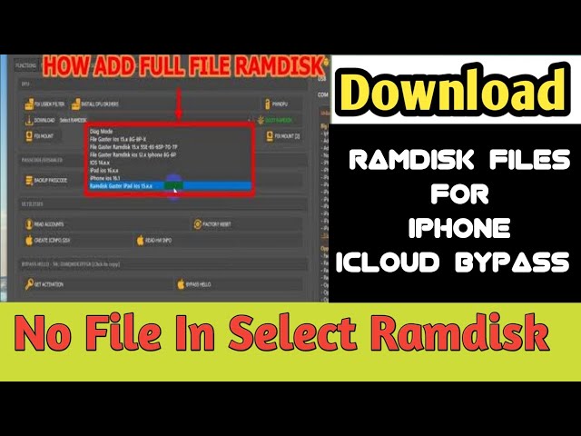 How To Select Ramdisk File in UnlockTool for iphone Booting Ramdisk /iphone 6/7/8/X icloud bypass /