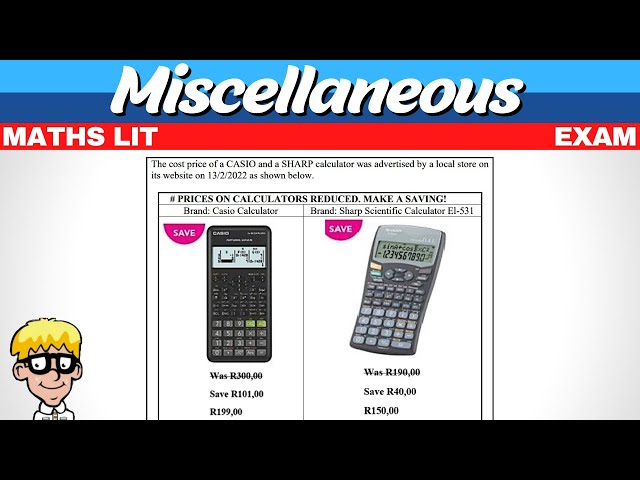 Miscellaneous | Maths Lit Exam Questions