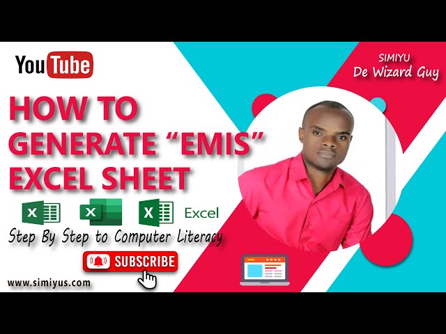How to Generate an EMIS  Excel Sheet.