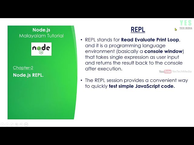 REPL & First Program | Node.js Malayalam Tutorial | Part-02