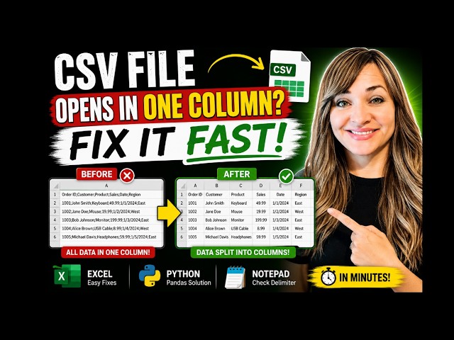 Why Your CSV File Opens in One Column (And How to Fix It in Seconds!)
