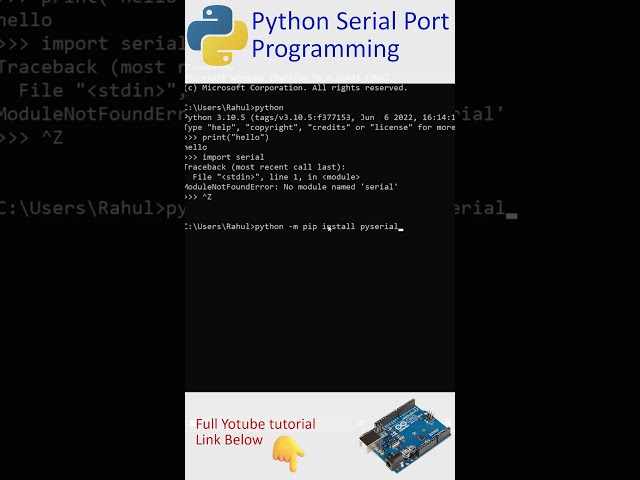 How to install pySerial module on windows 11 using pip for Python Serial Port Programming
