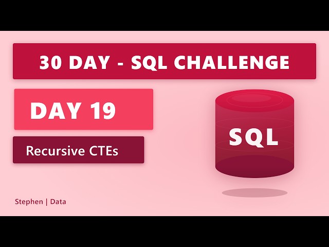 DAY 19 | Recursive CTEs | 30 Day SQL Challenge | #sql #dataanalytics #dataengineering