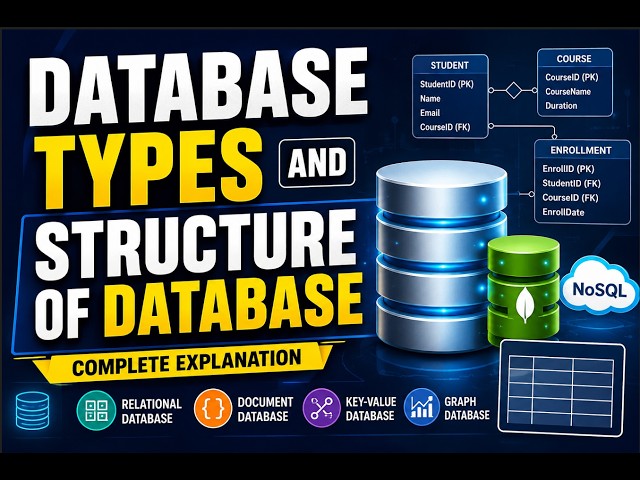 Database Types & Structure of Database Explained | DBMS Tutorial for Beginners | SQL & NoSQL