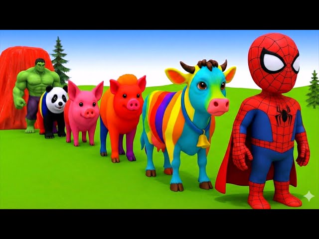 Long Slide Game With Elephant Gorilla Buffalo Hippopotamus Tiger 3d Animal Game Funny 3d Animals