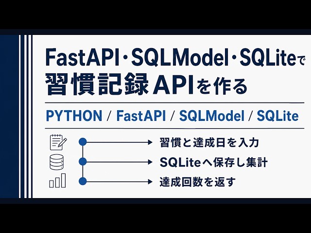【Python】FastAPI・SQLModel・SQLiteで習慣記録APIを作ってみた