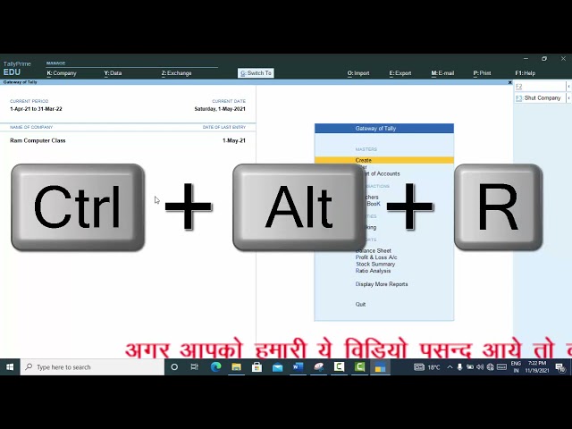 List of Companies short cut key in Tally Prime@COMPUTEREXCELSOLUTION