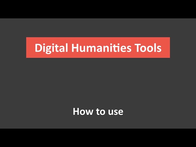 How to use Digital Humanities Tools website