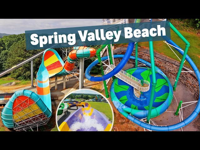 Unique Waterpark in Alabama: Spring Valley Beach | All Water Slides POV
