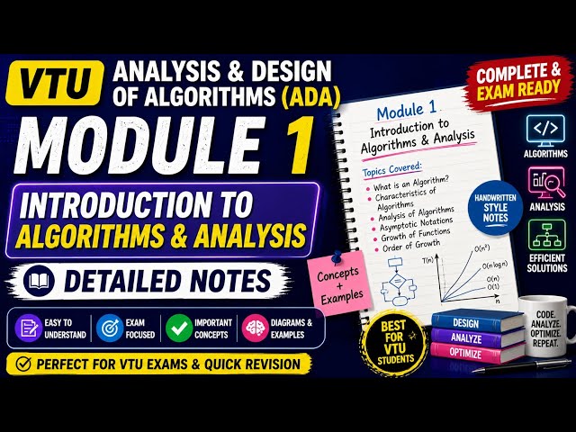 ADA Module 1: Introduction to Algorithms & Analysis | Complete Notes Target 🎯 