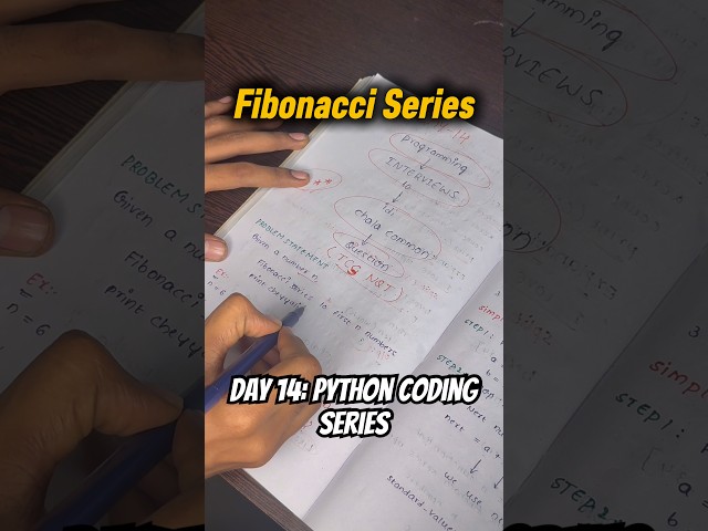 Day 14: Fibonacci Series Problem #python #coding #programming #btech #jobs