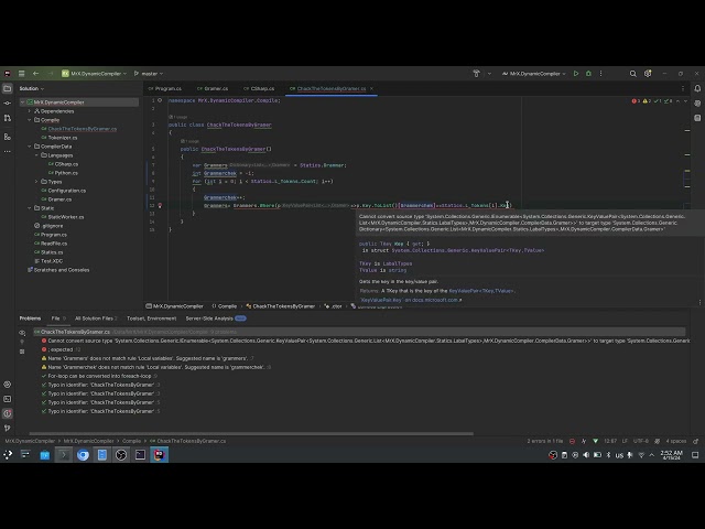 ( Tokens + Grammer ) in One Line ( Compiler E.4)