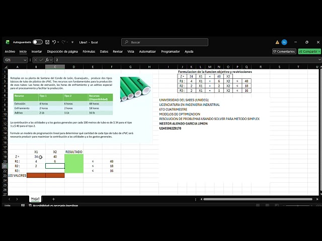 Video de ejercicio de SIMPLEX