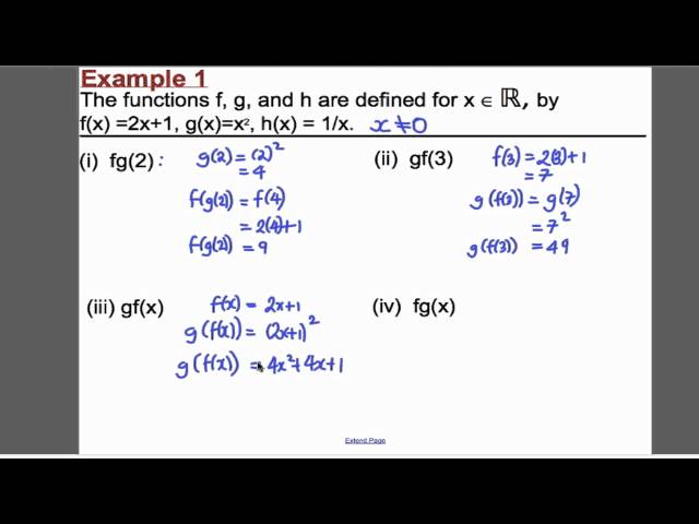 Functions - Composite functions (L6) Core 3 Edexcel A-Level