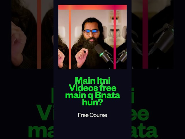 With so much passion I am giving so many lectures for free on YouTube and that too for free.