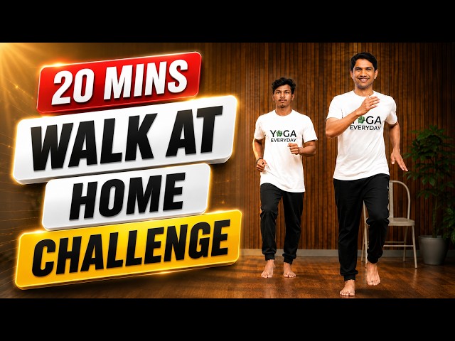 Do this to BURN FAT | 20-Min Walking Challenge | Saurabh Bothra Yoga